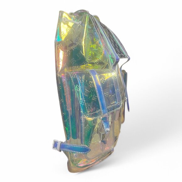 LOUIS VUITTON Christopher GM Prism PVC Monogram Backpack Mens XL +TAGS DUST BAG - Picture 9 of 16